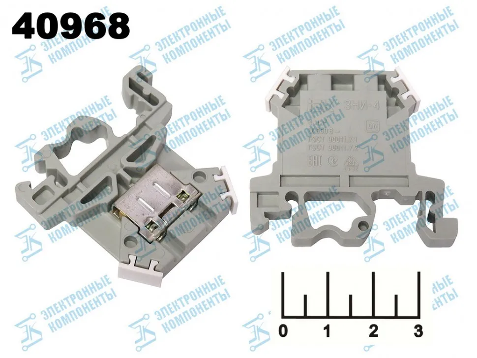 КОЛОДКА КЛЕММНАЯ НА DIN-РЕЙКУ 4/660V ЗНИ-4 |