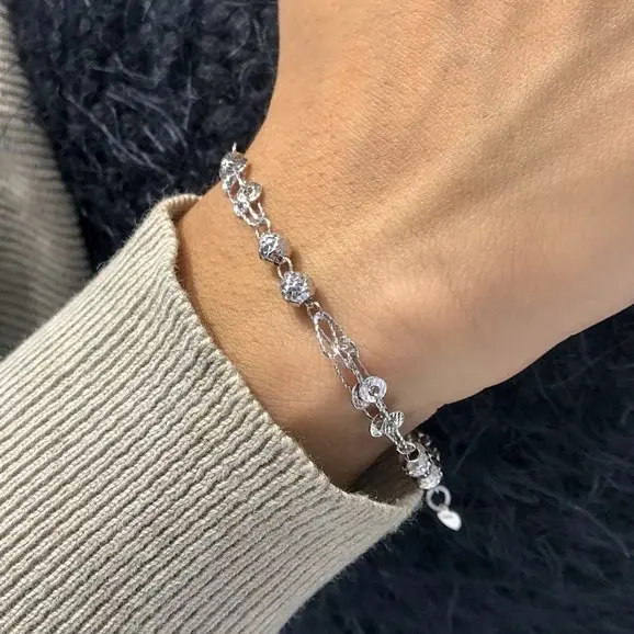 Браслет из стерлингового серебра с лазерной гравировкой на каждый день|Гибкие и