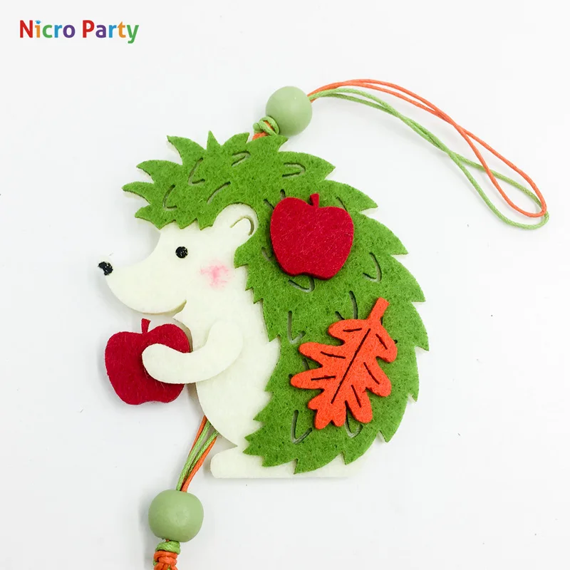 Креативная DIY Нетканая ткань Nicro милый мультяшный ежик кленовый лист подвески