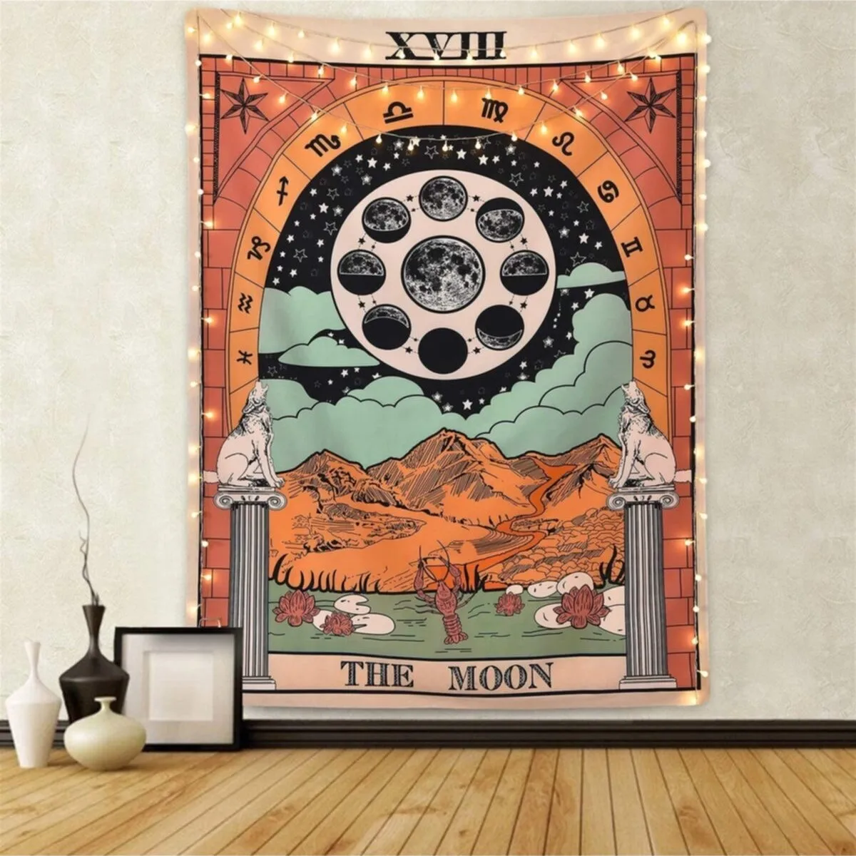 

The Moon Black Wall Carpet 75*100 cm lovely cute decorative home carpet blanket easy to hang high quality healthy soft polyester