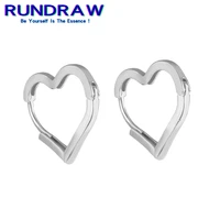 rundraw fashion silver color women heart zinc alloy earring unique design geometric corner earrings for female party gift