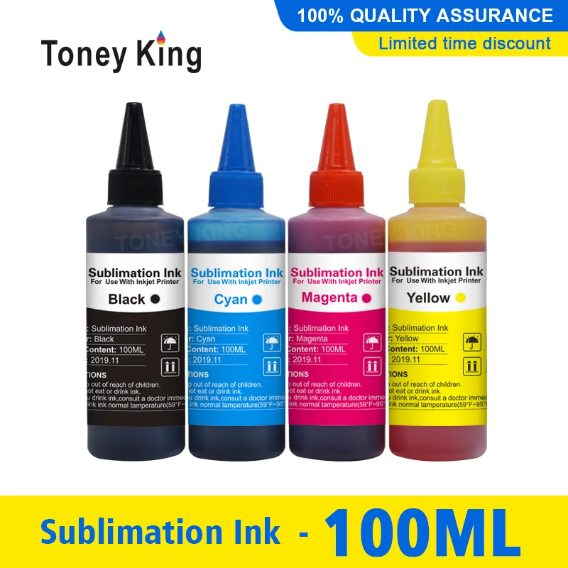 Универсальная сублимационная Чернила Toneyking 4 цвета для принтеров Epson S22 WF4630 WF4640