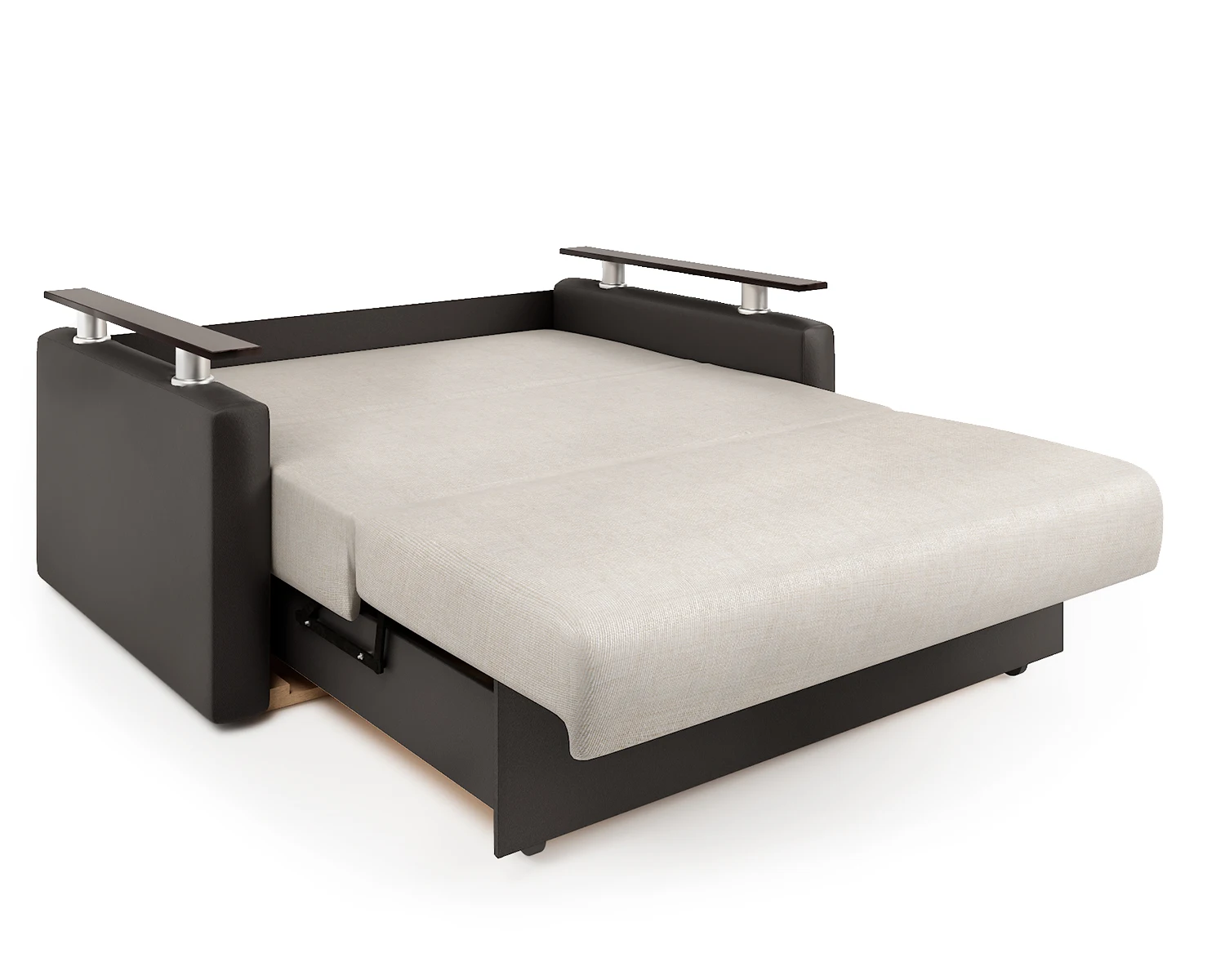 Диван аккордеон Шарм 100 экокожа шоколад и шенилл беж| |