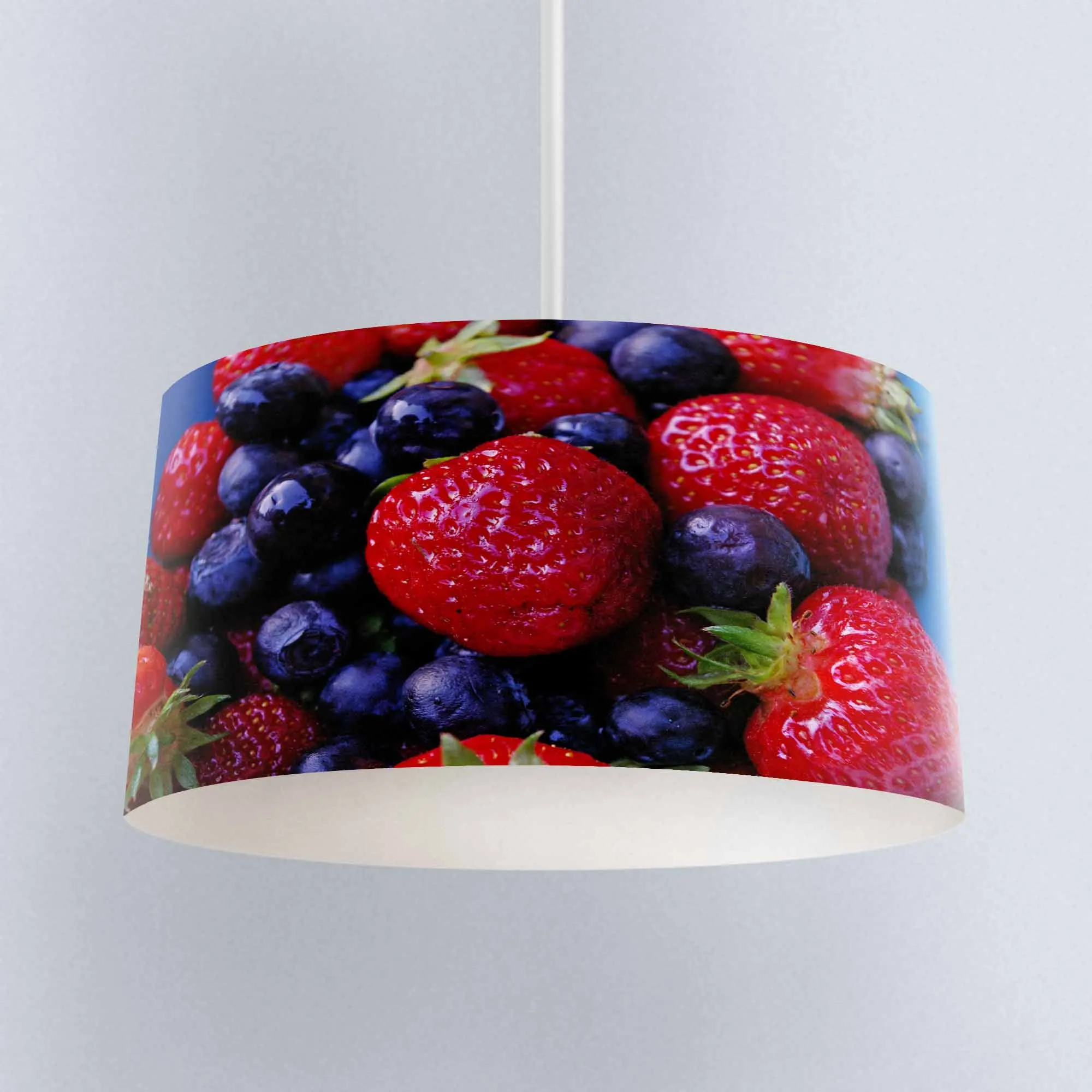 Еще красная клубника черная ягода фрукты печатная ткань кухонная люстра лампа