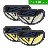 117 118 led solar lights outdoor 3 modes motion sensor street light waterproof wall lamps lighting for garden parking lot