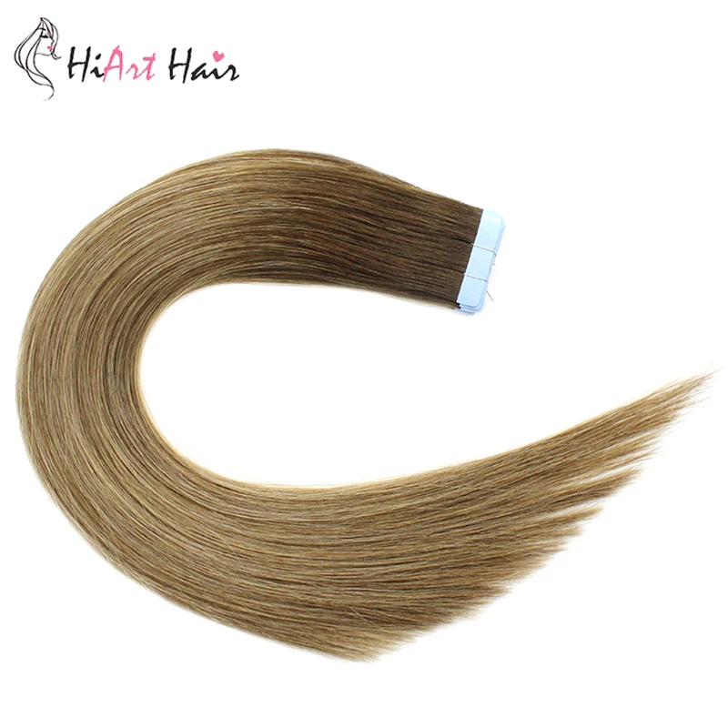 HiArt 2.5g/pc Tape Hair Extensions In Human Remy Extension Balayage Double Drawn 18&quot20&quot22" | Шиньоны и парики