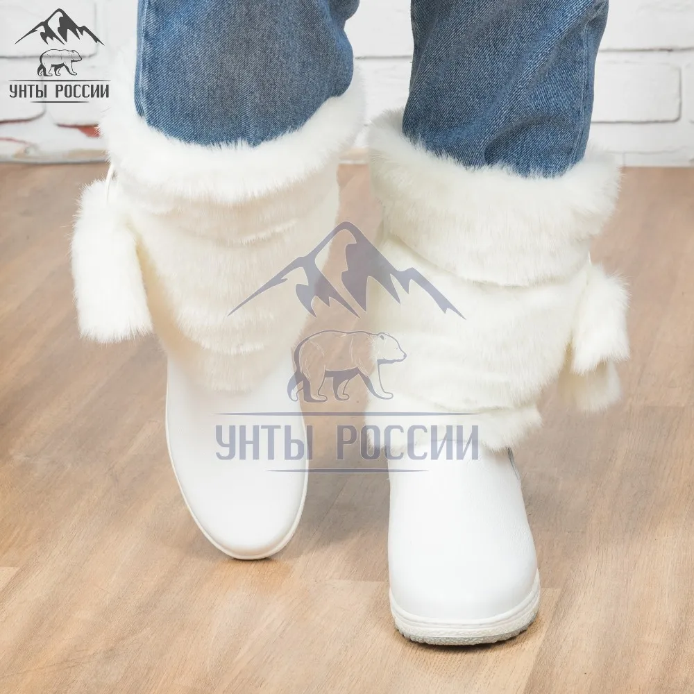 Унты женские натуральные цвет персиковый сапоги зимние высокие ботинки