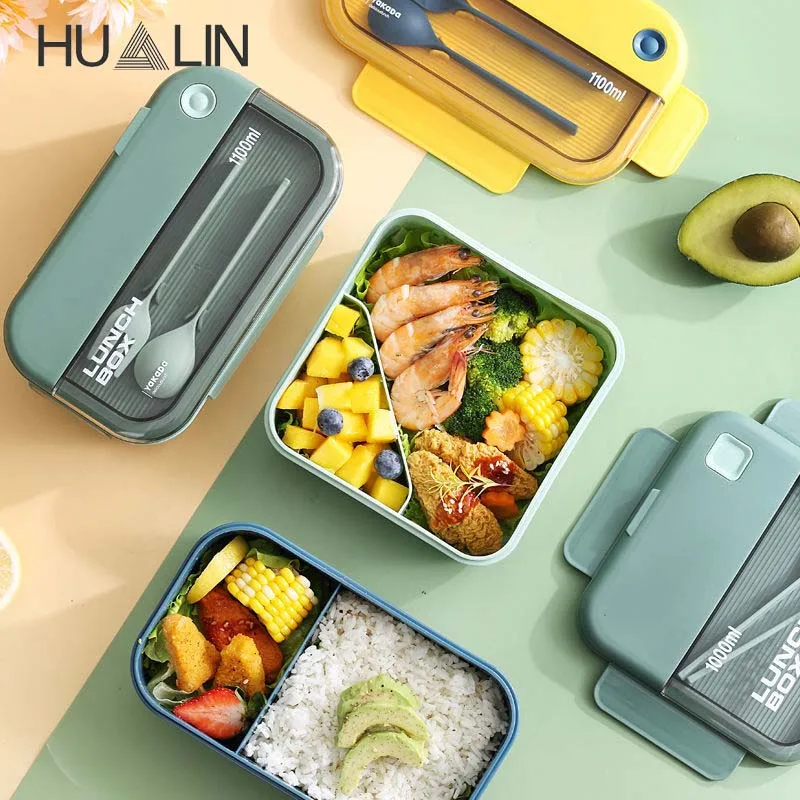 

New Lunch Box Bento Box School Kids Office Worker Microwae Heating Lunch Container Food Storage Containers lunch box for kids