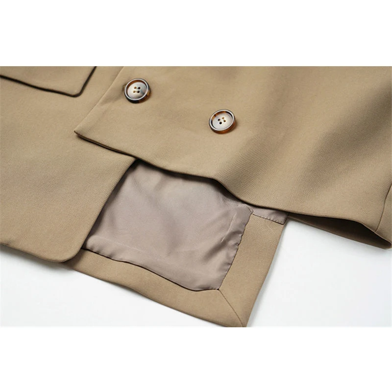 

Sister Fara Elegant Asymmetrical Thin Blazer Women's Spring Jacket Coat Single Pocket Loose Blazers Autumn Ladies Casual Blazer