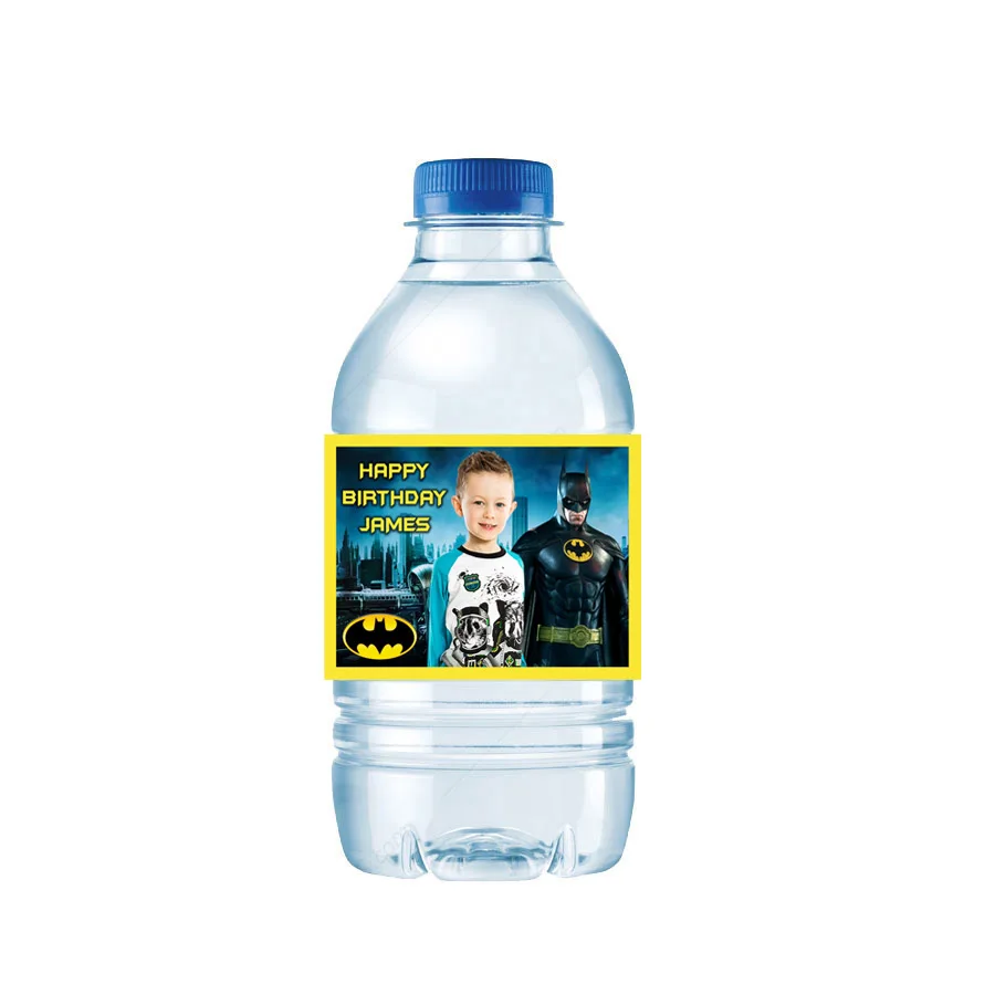 

Personalized Batman Birthday Set photo background, banner, water bottle labels, cupcake toppers, sticke