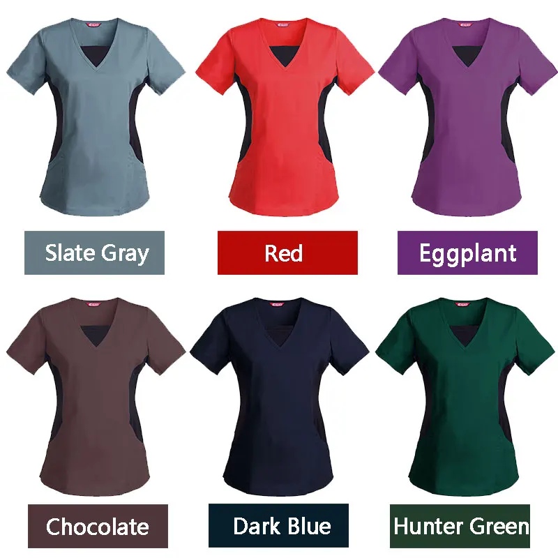 Женская униформа для ухода блузка с коротким рукавом и v образным вырезом рабочий