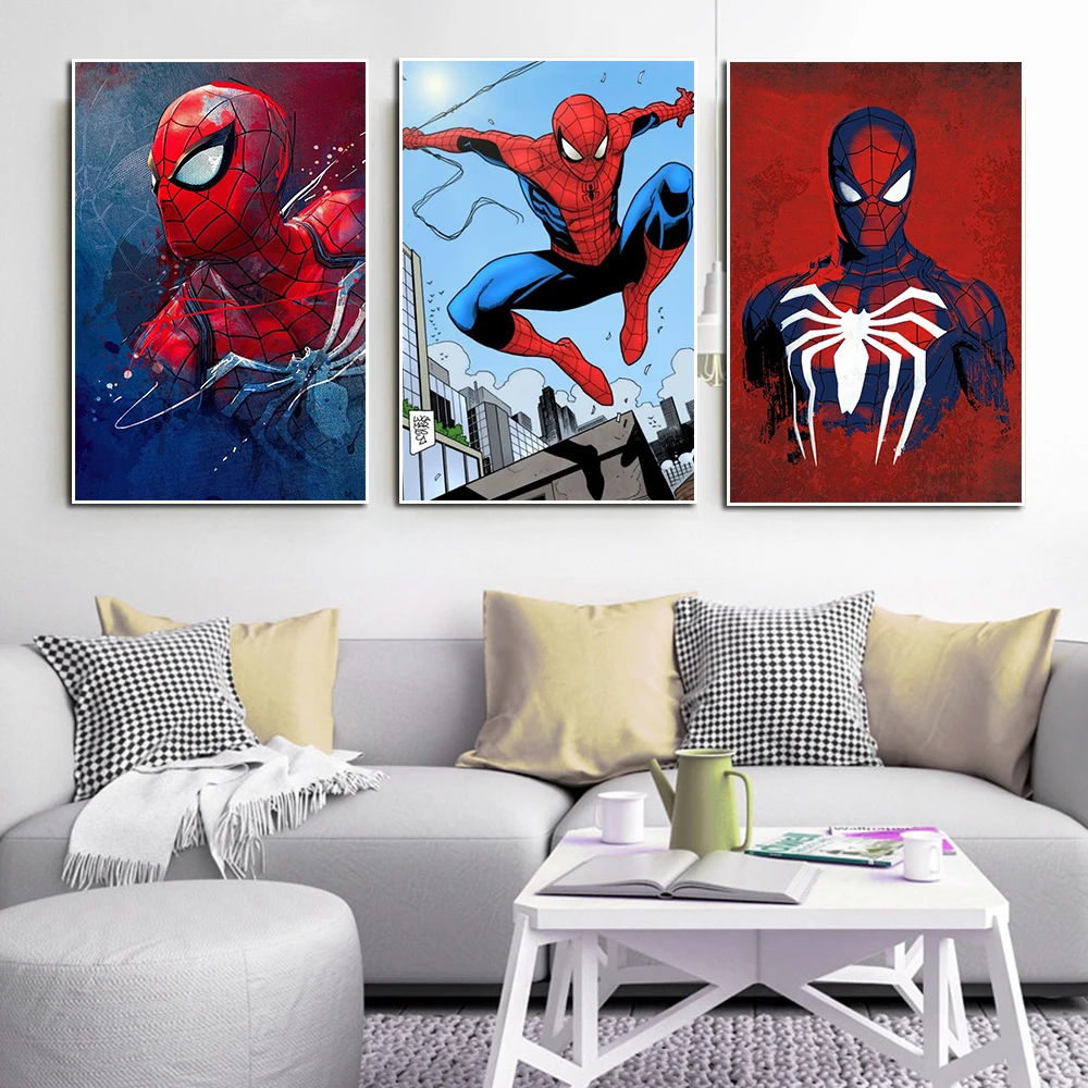 Marvel мстители супергерой фильм постер абстрактный Рисунок Человек-паук искусство