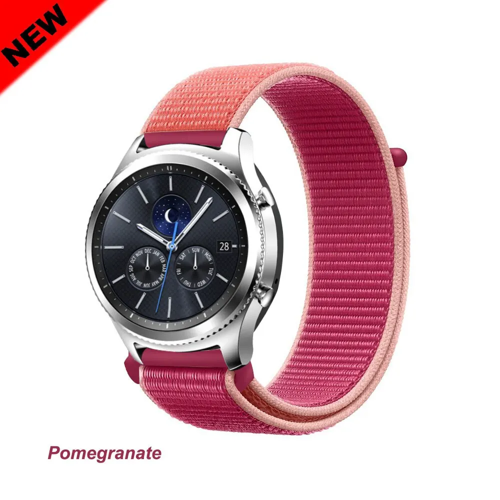 Ремешок для samsung gear s3 frontier amazfit bip huawei watch gt 2 ремешок 20 мм 22 мм ремешок для часов нейлоновый ремешок для часов galaxy watch 46 мм - Цвет ремешка: Pomegranate