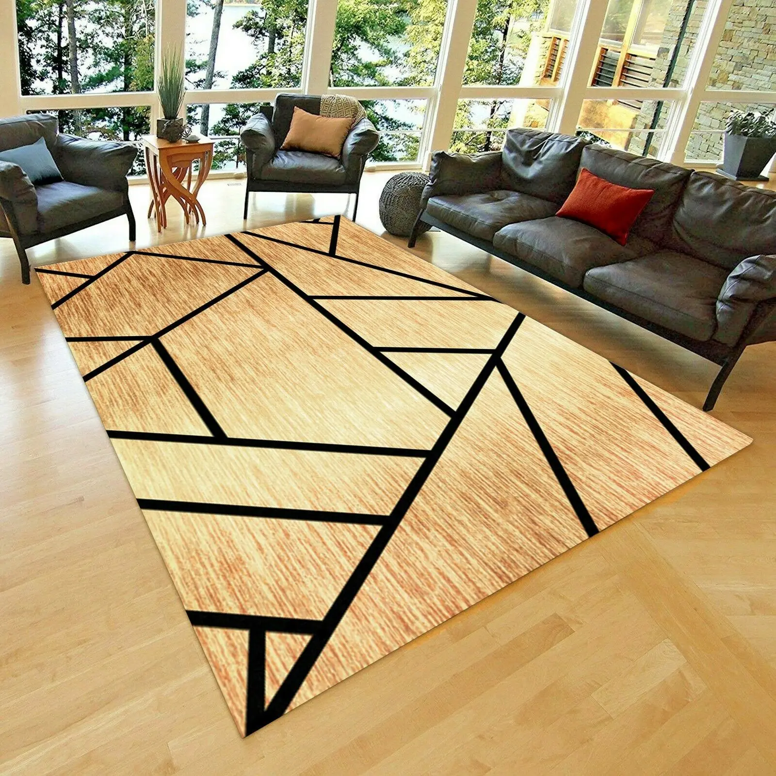 

Secret in Geometry 12 Patterned Carpet ,Non Slip Floor Carpet,Teen's Carpet,Turkish Rug