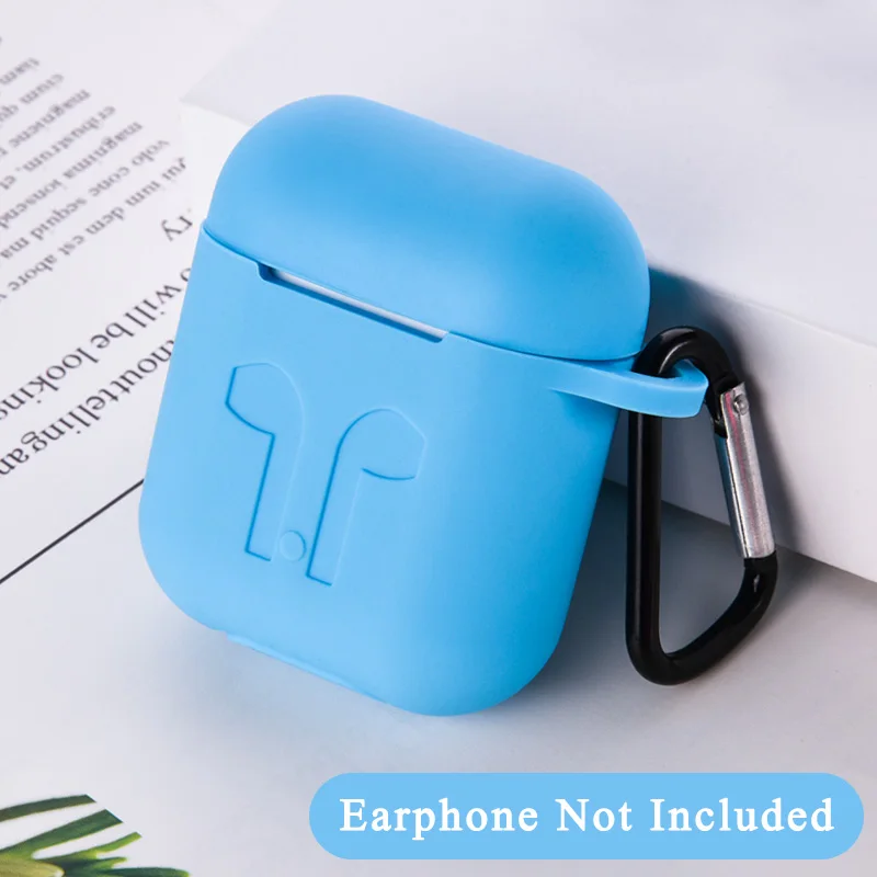 Blue ТПУ мягкий силиконовый цветной чехол для Apple AirPods 2 Наушники противоударный чехол для Apple Air Pods 1 коробка для зарядки - Цвет: Blue