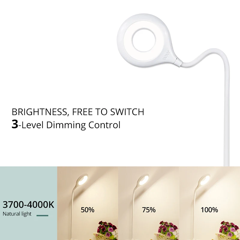 Светодиодный книжный светильник EeeToo перезаряжаемый через USB ночник с сенсорным