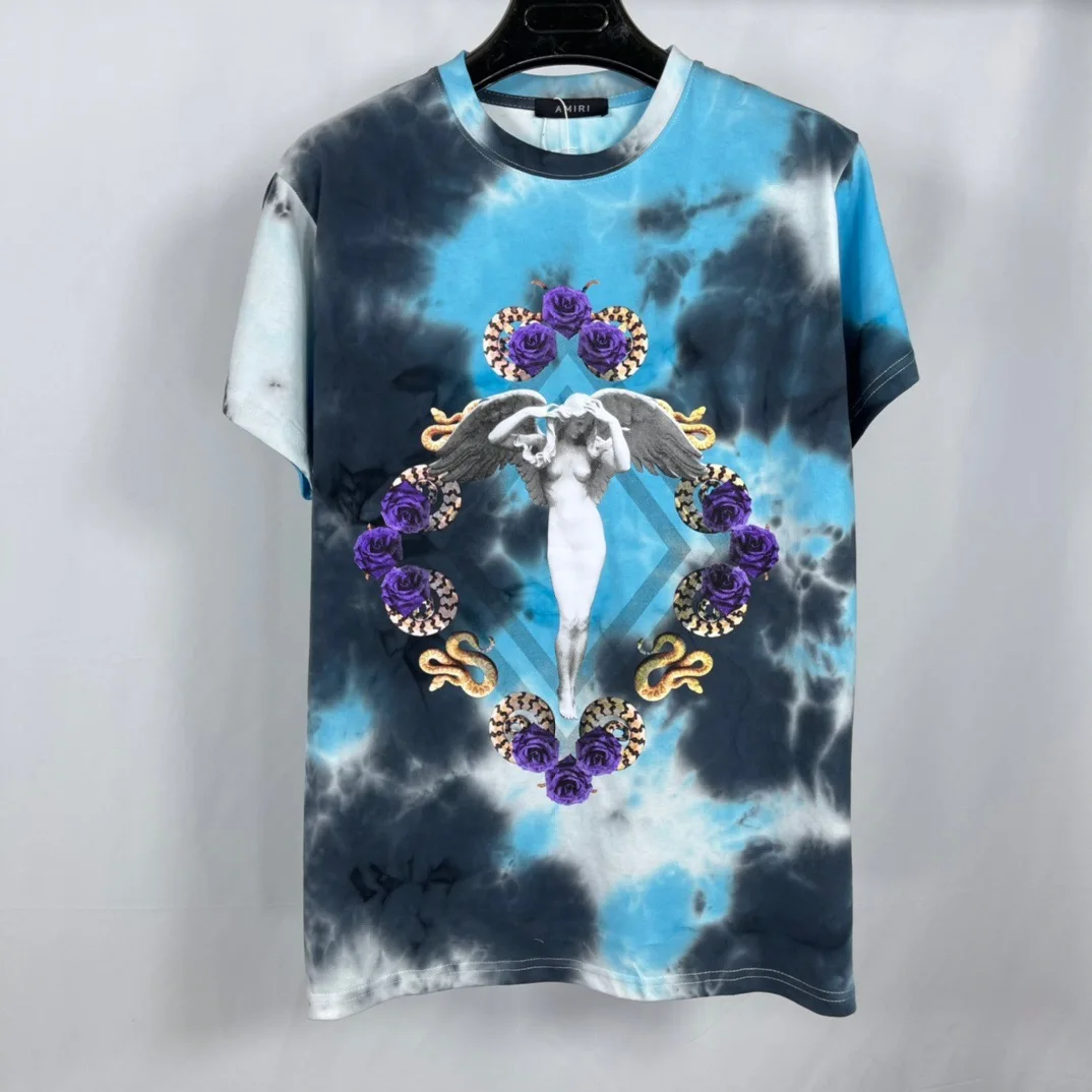 

21ss New luxurious brands design Amiri 3 Colors Graffiti Cotton Tee Shirt Men Women Streetwear Sweatshirt Outdoor T-shirts