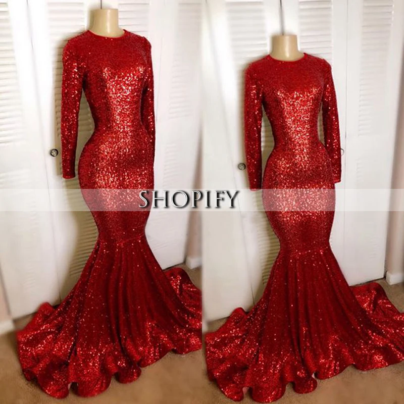 Элегантные красные длинные платья для выпускного вечера 2020 Сексуальная Русалка
