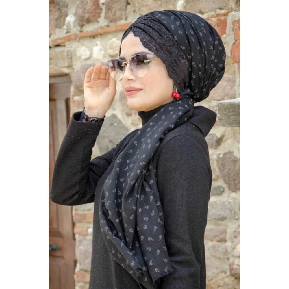 Hijab Ruched Cotton Printed Scarf Four Seasons Muslim Women Clothing Fashion 2022 Summer Abaya Jilbab Islamic Turban Muslim Women Bridal Veil