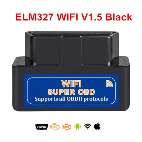 WIFI V1.5 Black Лучшая цена USB ELM327 V1.5 OBD2 сканер кода ELM327 USB V1.5 Диагностический кабель ELM 327 Поддержка OBD2 протоколы для Windows 7 8 XP - Цвет: WIFI V1.5 Black