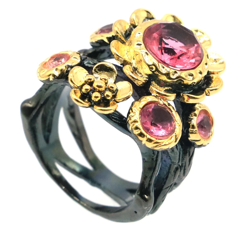 Женские серебряные кольца Неоготические с уникальным богемным дизайном цвет