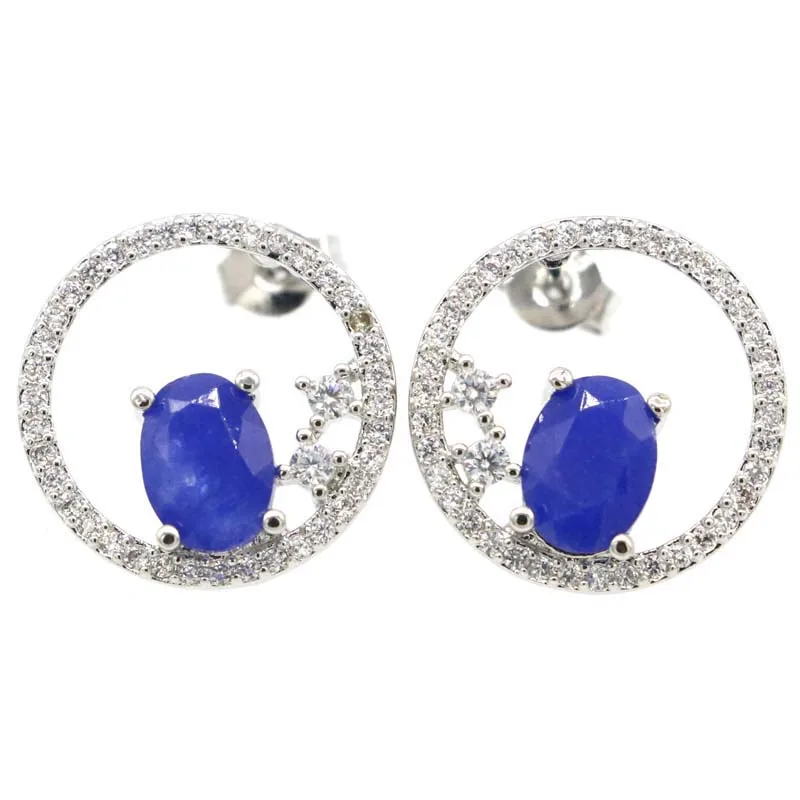 12x12 мм Прекрасный Круглый создан настоящий синий сапфир розовый морганитом CZ