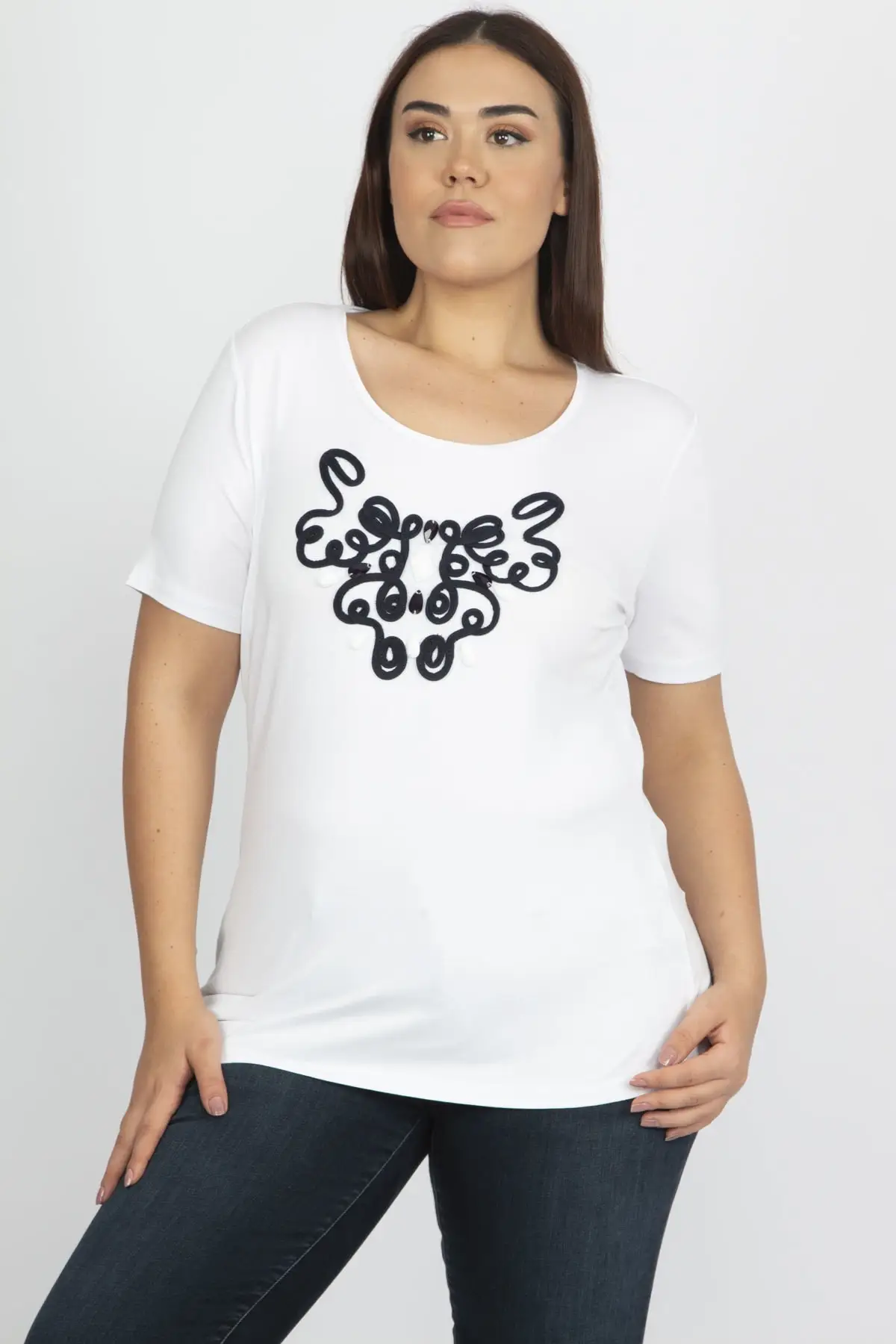 Sans Textile женская футболка с вышивкой 65N13098 |