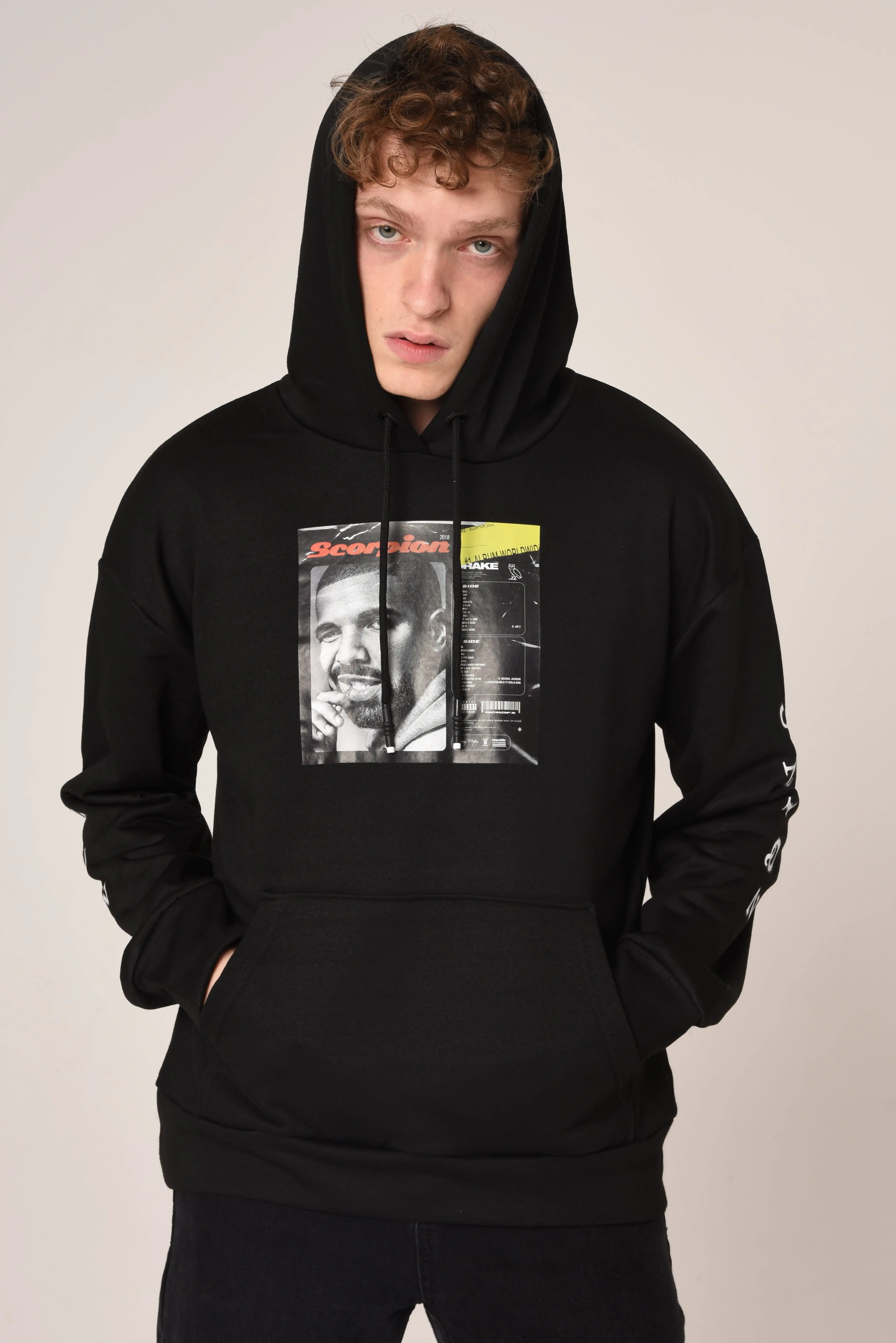 

%100 Cotton Drake Printed Oversize Hoodie Men Women Unisex Sweatshirt Hip Hop Streetwear Premium Fabric Quality