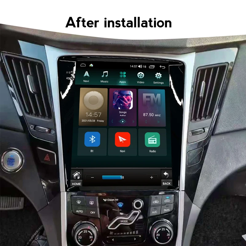 8G+128G 2 Din Android 11 Для Tesla Стиль Автомобильное Радио Hyundai Sonata 8 YF 2010-2015 Мультимедийный