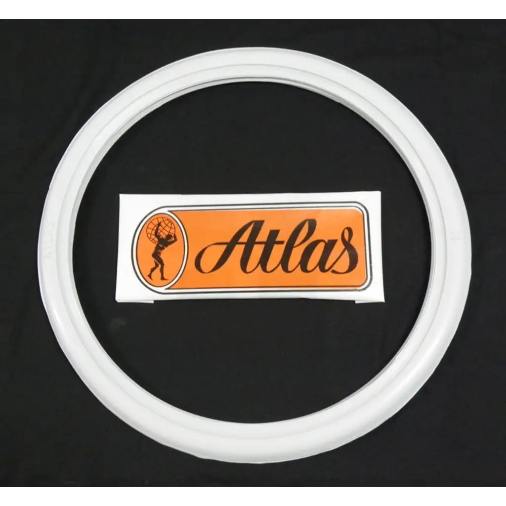 Set of 4 Pieces Atlas Lyon White Motorcycle Tire Shoulder Sidewall 12