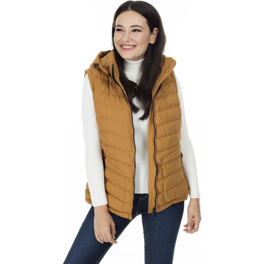 

High Quality Women Extra Slim Fit Hooded Inflatable Vest Down Coats Warm Sleeveless Jacket autumn and winter female thick new