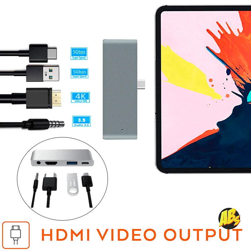 USB 3.1 Type C to PD Fast Charger 4K HDMI 3.0 3.5mm AUX Jack Cable Adapter Hub for iPad Pro PS3/4 Switch Macbook TVBox XBOX | Компьютеры и