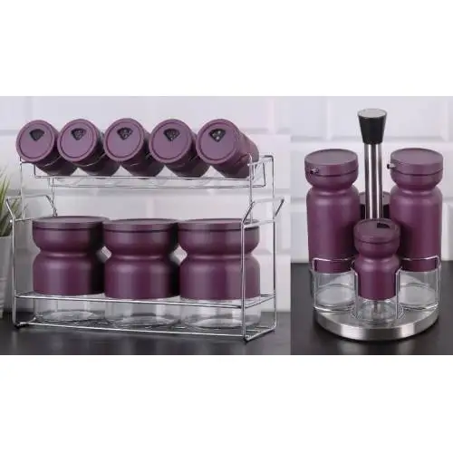 

14 Pcs Plum Glass Spice Set шейкер для соли и перца Spice - Spice Set.
