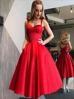 red dresses for woman party gowns bow straps short dresses sweetheart neck a line prom evening dresses hobo