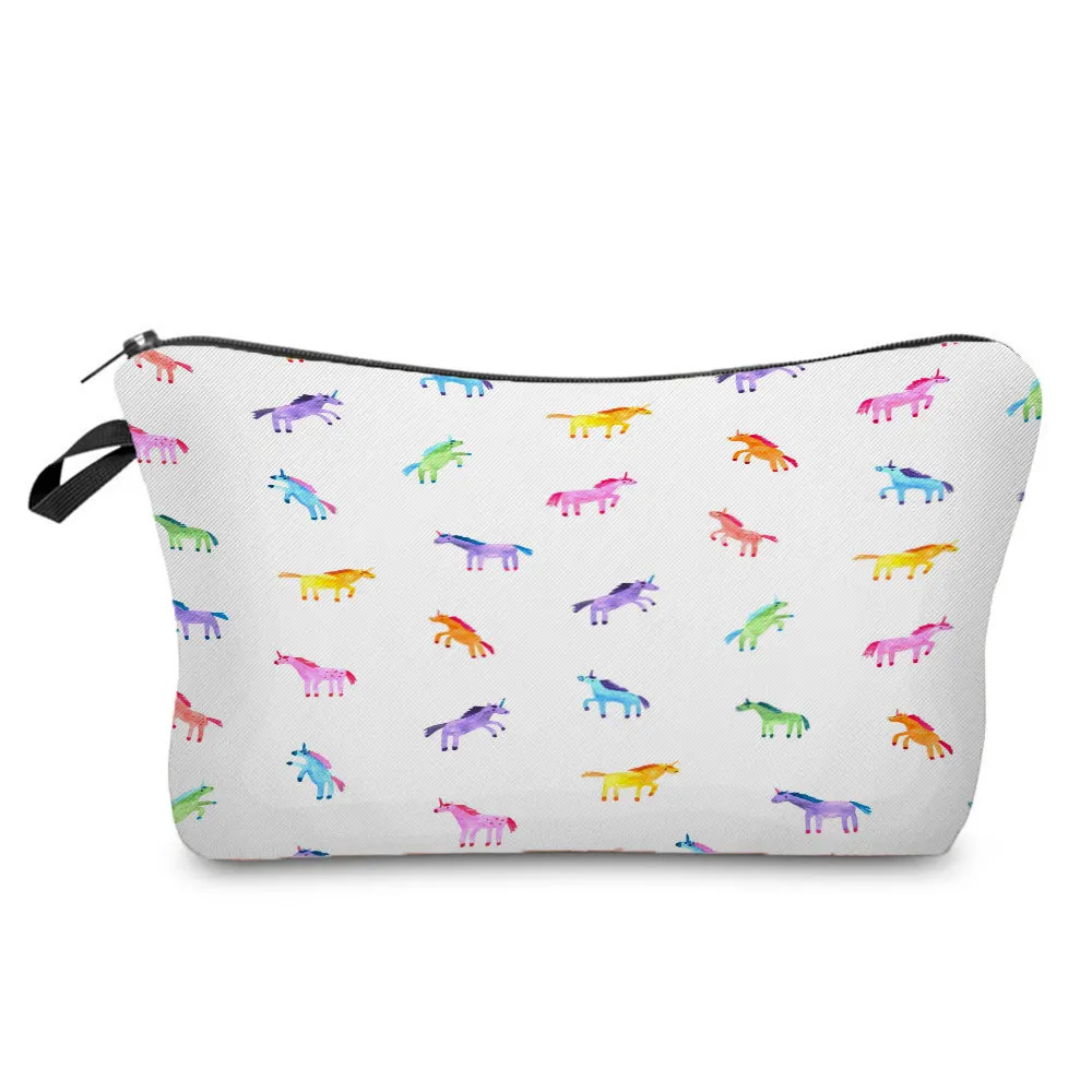 

Colorful Animal Print Cosmetic Bag Cute Unicorn Organizer Hot Sale Travel Women Toiletry Bag High Quality Makeup Bag Pencil Case