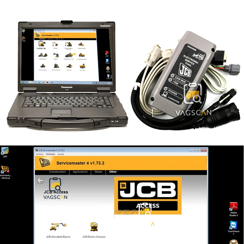 Toughbook CF52 CF 52 инструменту диагностики для JCB электронный Услуги инструмент ServiceMaster