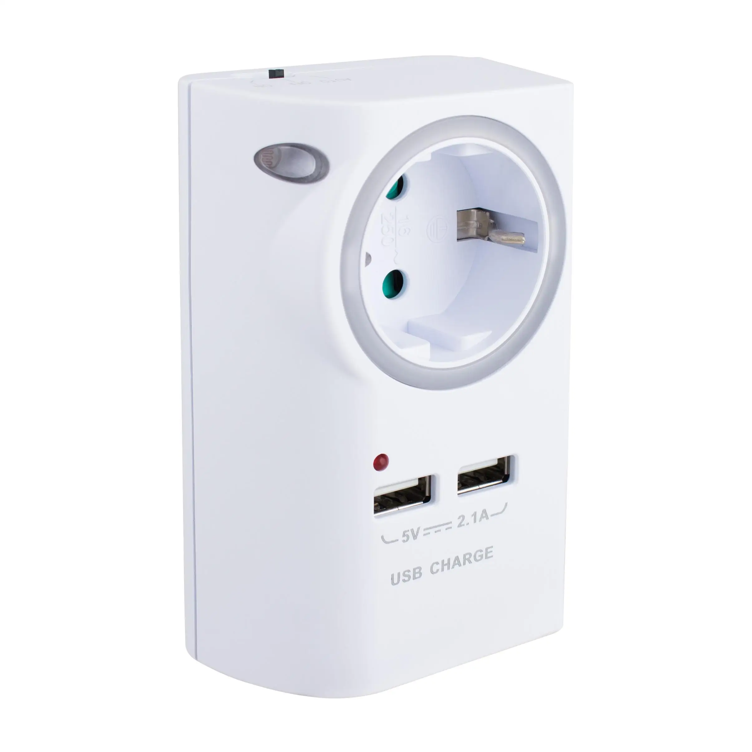 Cетевой переходник СТАРТ С/А SА 1ZD 2USB L c двумя USB-портами и заземлением (S 1-ZD-2USB-L) |