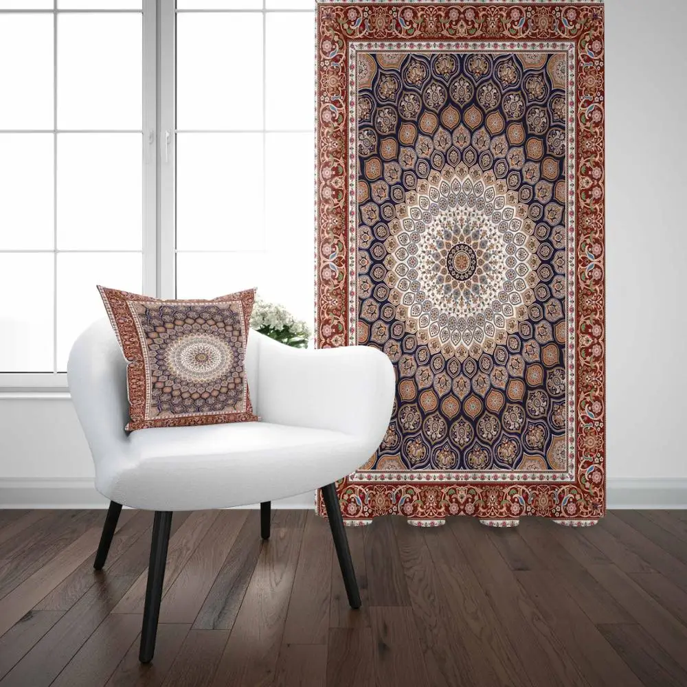 Еще Коричневый и Серый Цвет Аутентичные геометрический Винтаж турецкий 3D принт