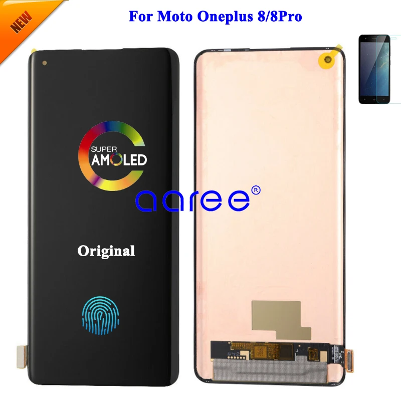 Фото AMOLED Оригинальный ЖК-экран для Oneplus 8 ЖК-дисплей для Oneplus 8T 8 Pro дисплей ЖК-экран сенсорный дигитайзер сборка №1