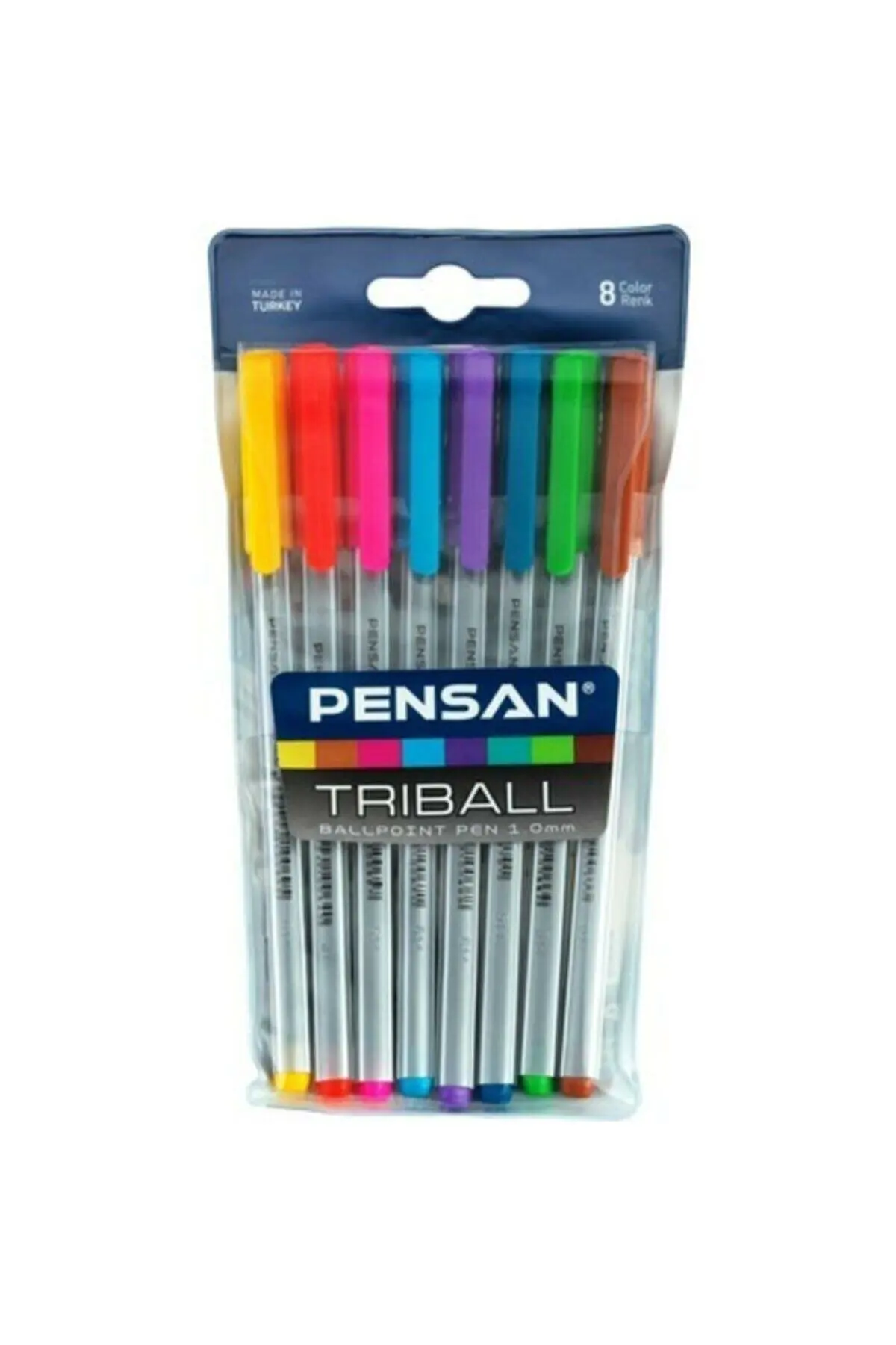 

Krc Stationery Pensan Triball 8 Color Ballpoint Pen Set Triangular Body High Quality Ink Suitable For Home School And Office Use