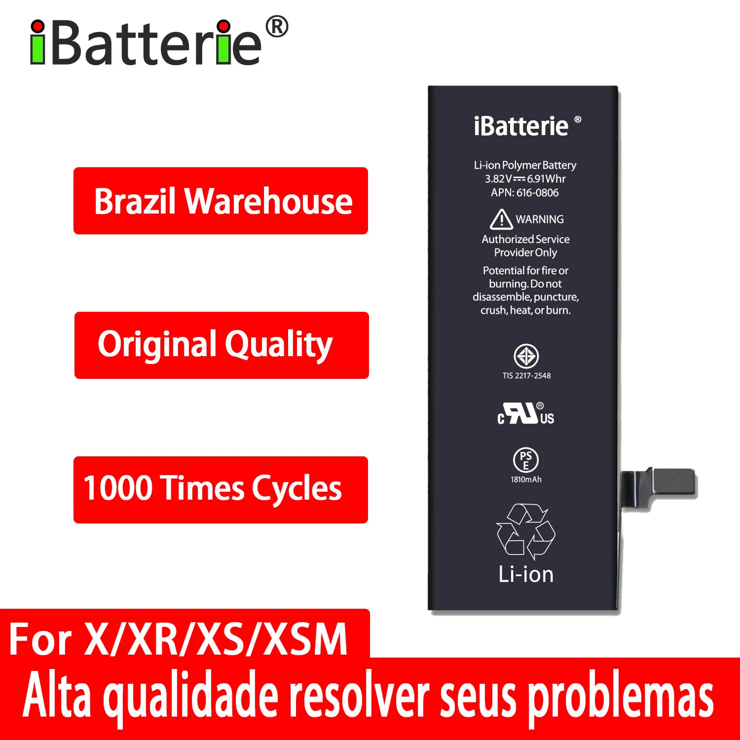 

10pcs/lot iBatterie Lithium Battery For Apple iPhone 6S 6 7 X SE Xr Xs Max 6Plus 7Plus Replacement Bateria For iPhone 8Plus