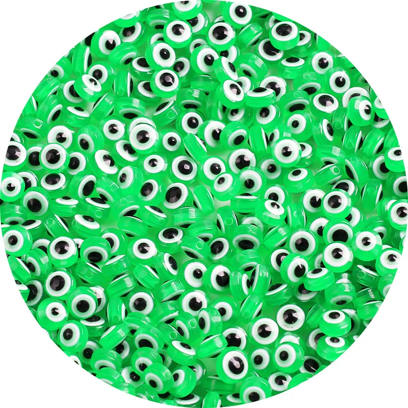 

Light Green Oval Shape Spacer Beads Evil Eye Beads Stripe Resin Spacer Beads for Jewelry Making DIY Bracelet Necklace Charms