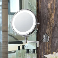 wall mounted makeup mirror bath double sided 7 1x5x magnification bathroom mirror adjustable round type cosmetic beauty mirror