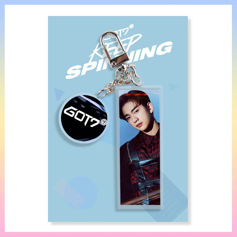 K POP GOT7 спиннинг Топ получил 7 JB MARK BAMBAM JACKSON брелок акриловый брелок Подвеска из пвх шарм YoungJae YGG341 - Цвет: JinYoung