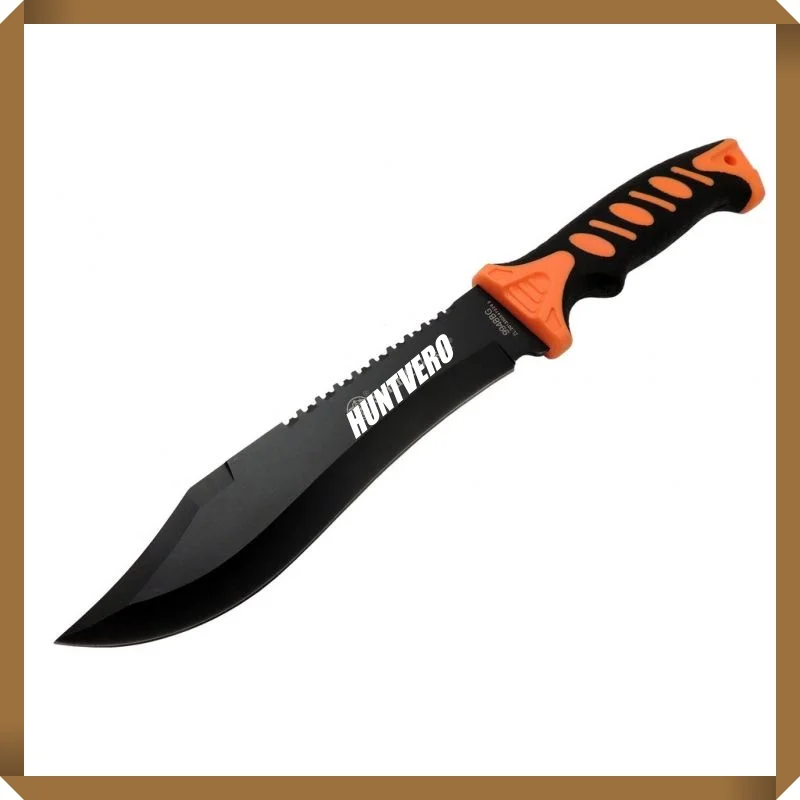 

Orange Black stainless steel tactical knife, straight knife hunting camping survival outdoor daily carrying Hunting Hike