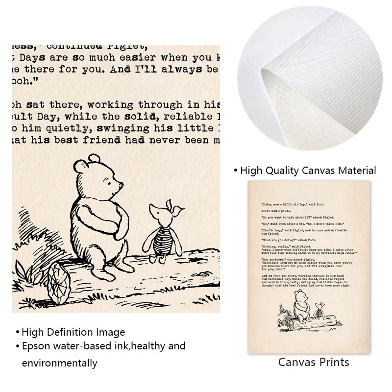 Винни-Пух цитата художественный принт Классический мультяшный постер Настенная