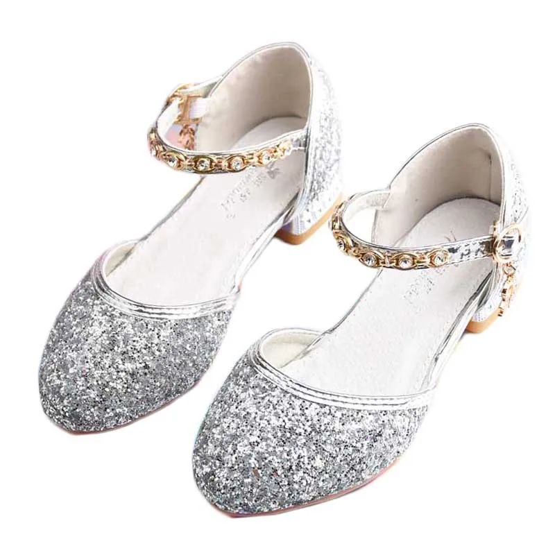 

Princess Shoes For Girls Kids Dancing Sandals New Arrival Shinning Sequence Cinderella High Heels Child Sandal Comfortable Big S