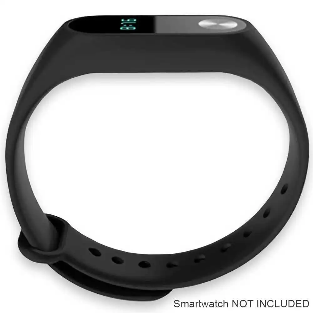 Ремешок силиконовый из ТПУ для смарт часов Xiaomi Mi Smart Band 2 черный Регулируемый