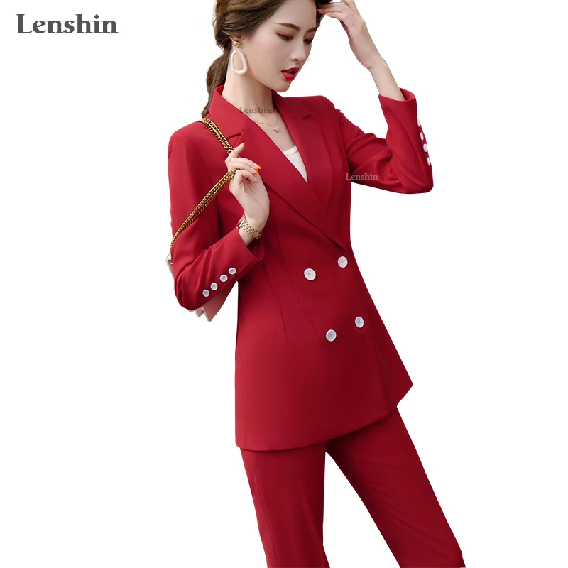 Женский брючный костюм Lenshin офисная одежда для работы Официальный женский