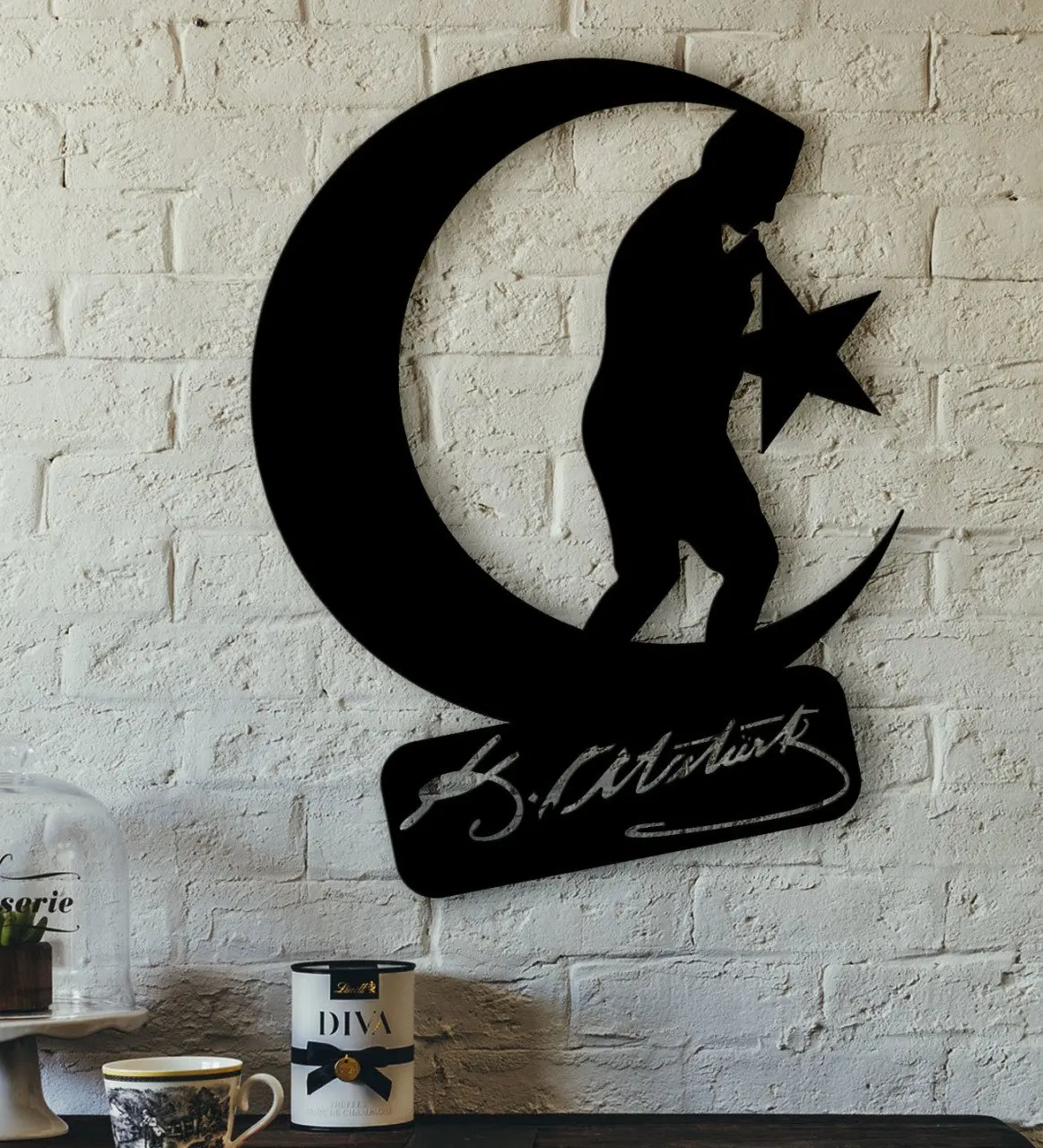 

Ataturk Designed Custom Cut Wood Table